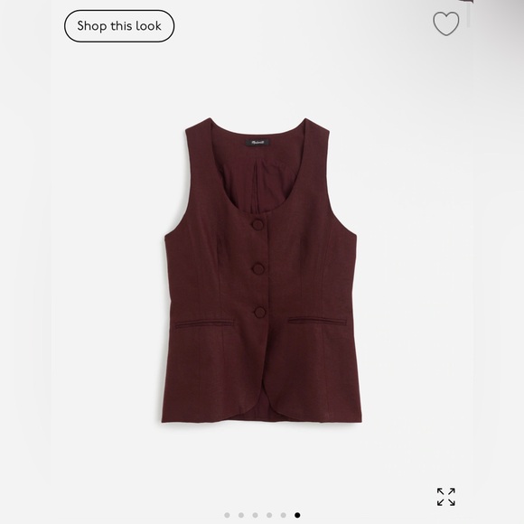 Linen Scoopneck Cutaway Vest - Picture 5 of 6